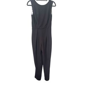 RED SAKS FIFTH‎ AVENUE Lace Detailed Pleated Jumpsuit Black Small